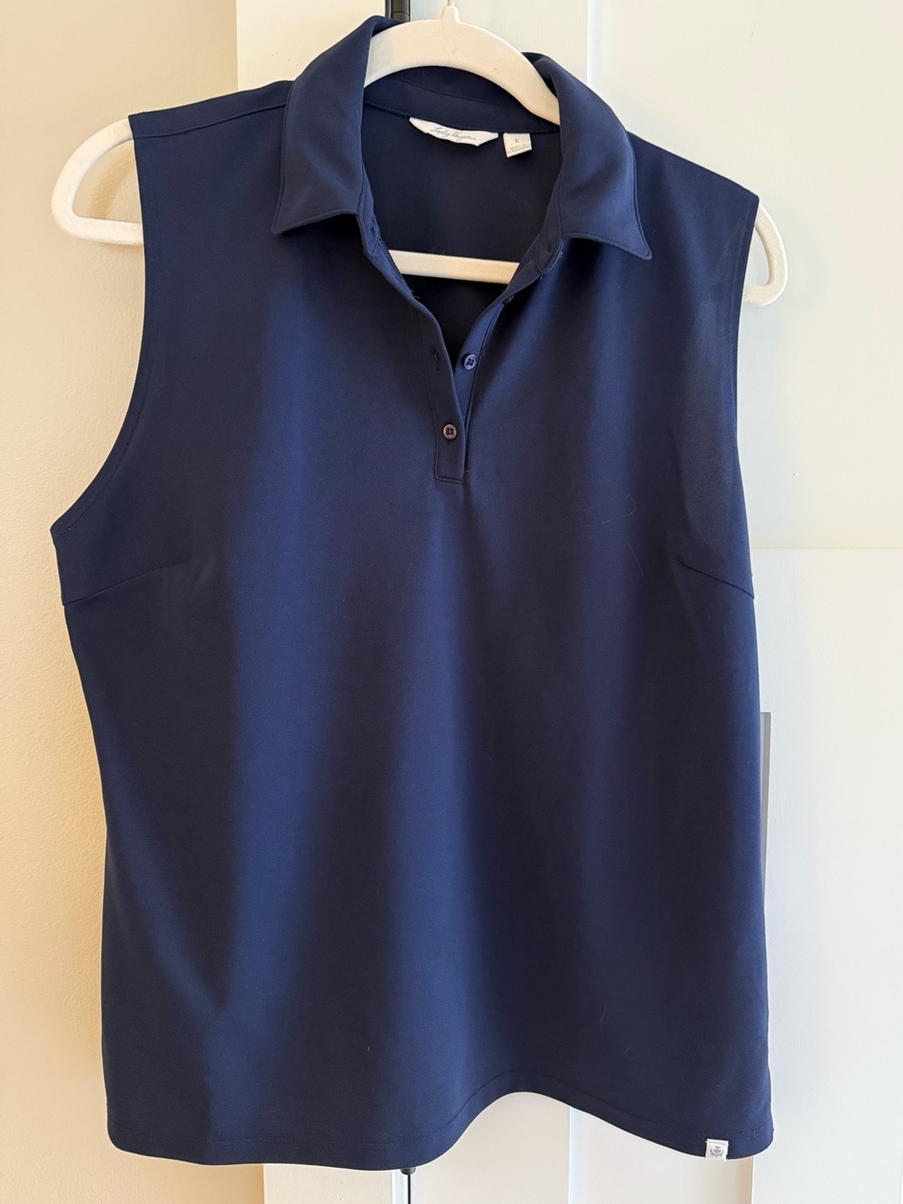 Lady Hagen Navy Blue Sleeveless Polo Collar Golf Top Moisture Wicking Large